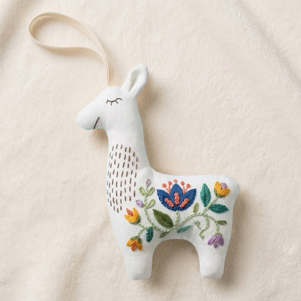 Rubbyoo Llama Embroidery Kit - Little Blooms | Handmade Adorable Gift | Diy Hanging Ornament - image 9