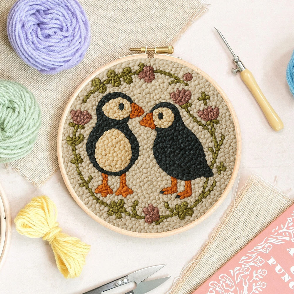 Little Penguins Punch Needle Kit - Diy Animal Handicraft  | Easy Needle Artwork - image 8