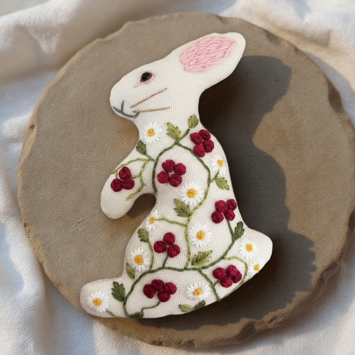 Rubbyoo Rabbit Embroidery Kit - Little Red Flower| Adorable Animal Craft | Nice Holiday Home Decor - image 7
