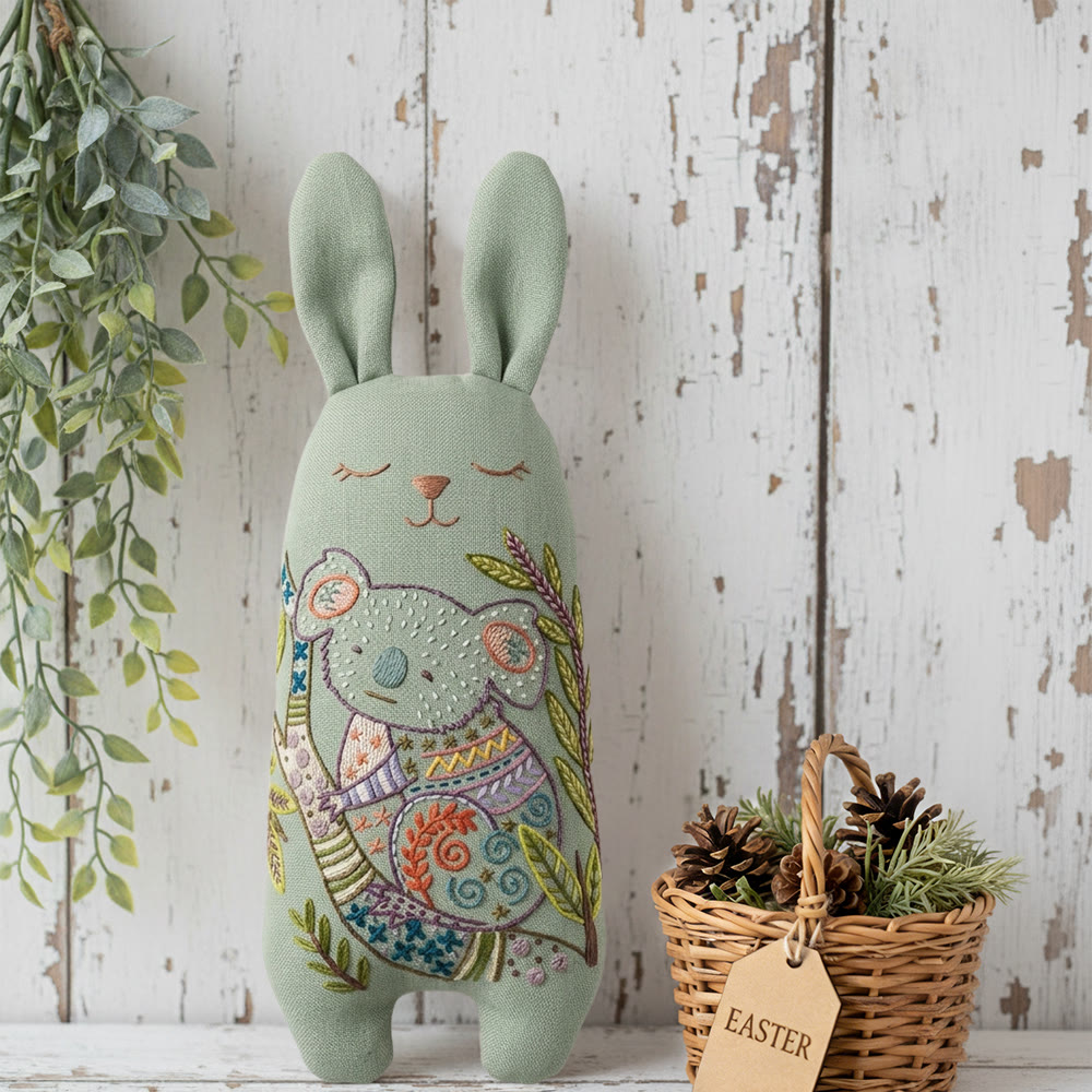 Rubbyoo Bunny Toy Embroidery Kit - Sleeping Koala | Calming Baby Gift | Hand-embroidered Doll - image 2