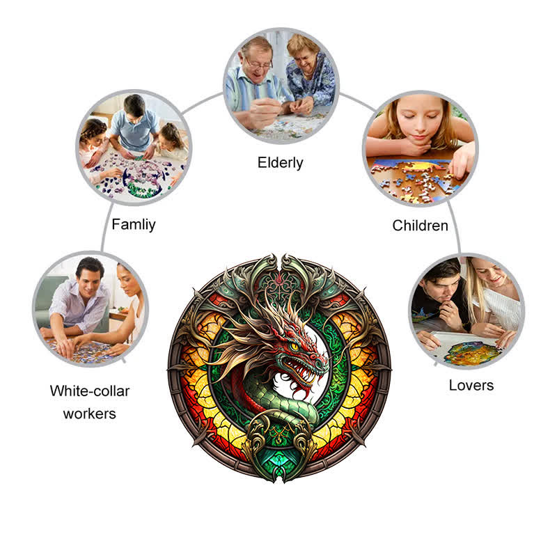 Dragon artwork -8  Wooden Jigsaw Puzzle