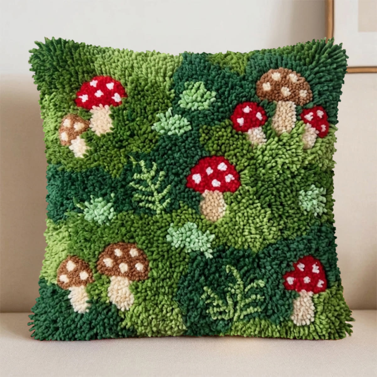 Rubbyoo Latch Hook Pillow Kit - Mushroom Ferns | Creative Home Decoration | Perfect Gifts For Nature Lovers  - image 6