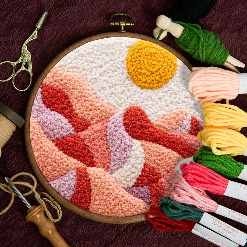 Desert Sunrise Punch Needle Kit - Starter Friendly Project | Inviting Home Accent - image 11