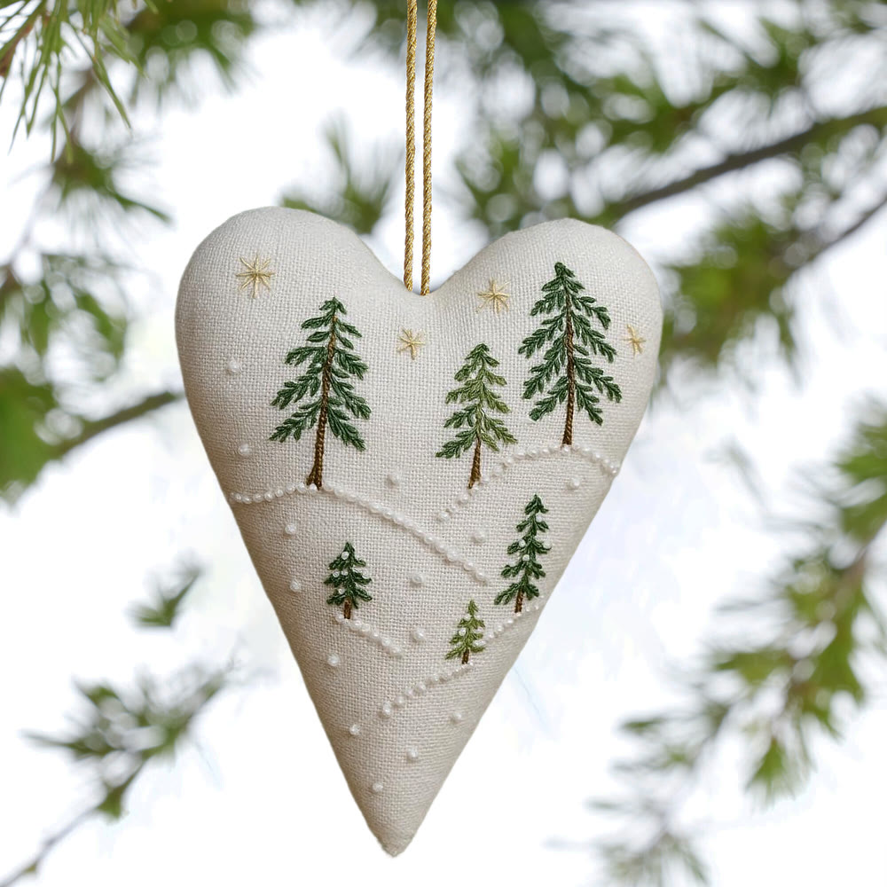 Rubbyoo Heart Embroidery Kit - Snowy Pine Forest | Winter Home Decor | Charming Gift For Nature Lovers - image 8