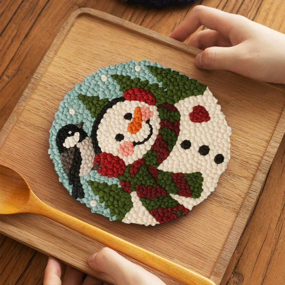 Winter Snowman Punch Needle Kit – Handcrafted Art | Cozy Seasonal Decor  - image 5