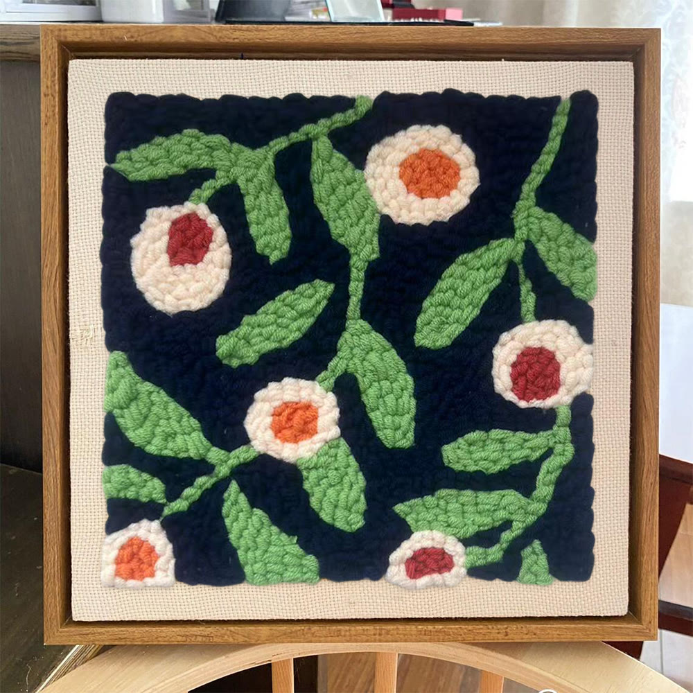 Blooming Flower Square Punch Needle Kit - Handmade Home Decoration | Floral Craft For Mom - image 7