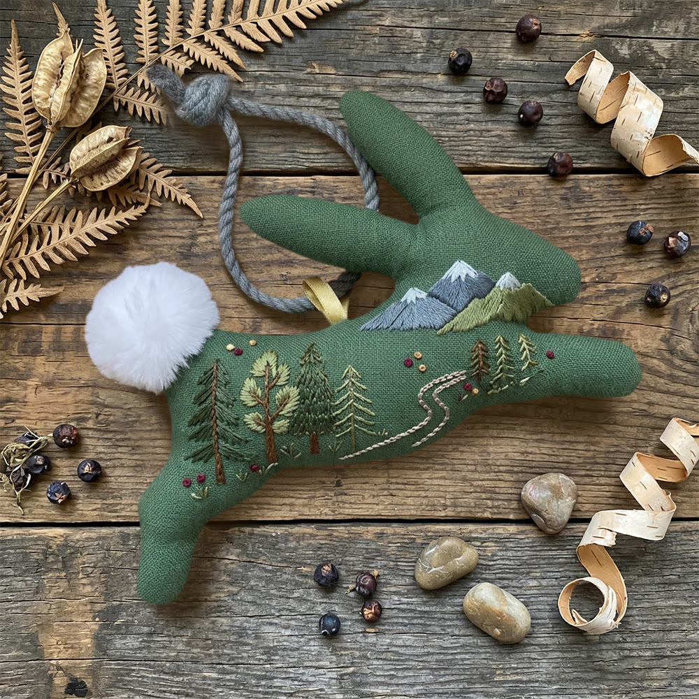 Rubbyoo Rabbit Embroidery Kit - Mountain River Landscape | Accessible Craft | Scenic Nook Token - image 5