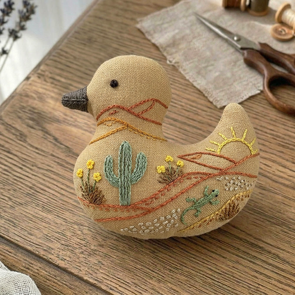 Rubbyoo Duck Embroidery Kit - Sunny Cactus | Landscape Handmade Art | Gift For Her - image 3