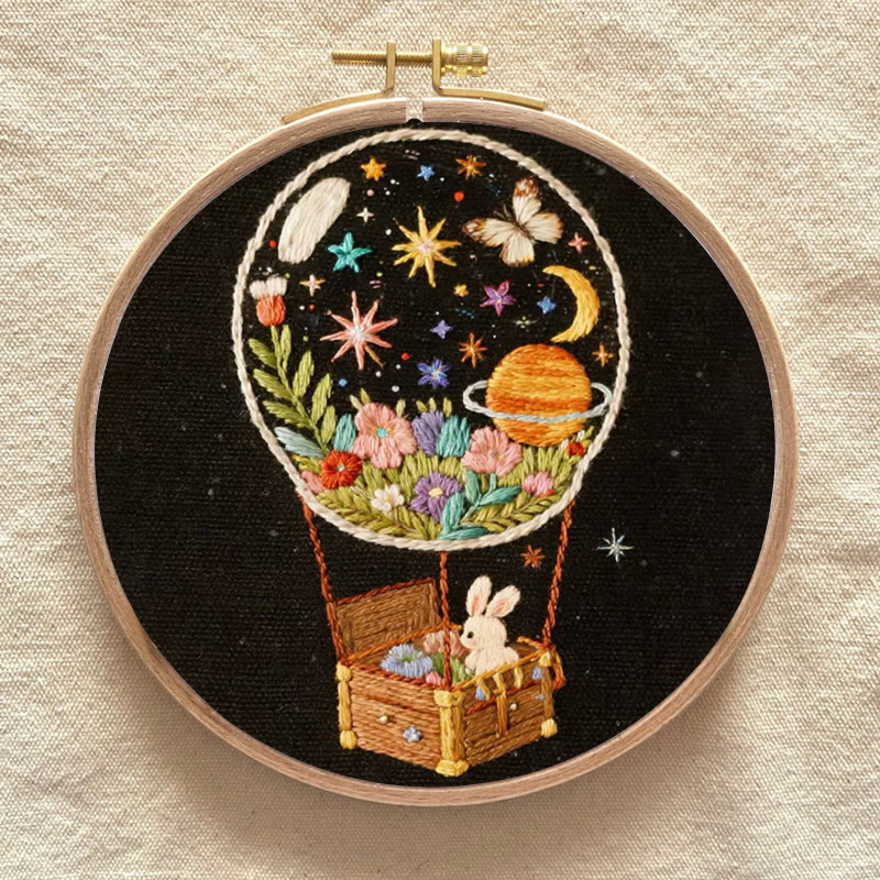 Rubbyoo Embroidery Kit - Bunny Cosmos Balloon | Enchanting Home Accent | Ideal Creative Gift - image 7