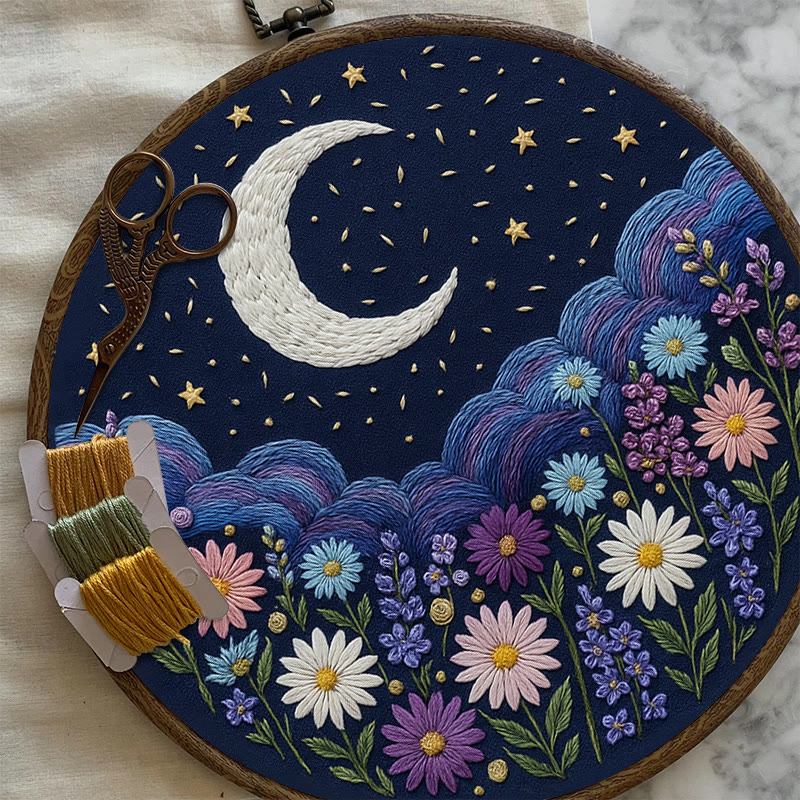 Rubbyoo Embroidery Kit - Shining Starry Sky | Night Hoop Art | Unique Handmade Craft  - image 9