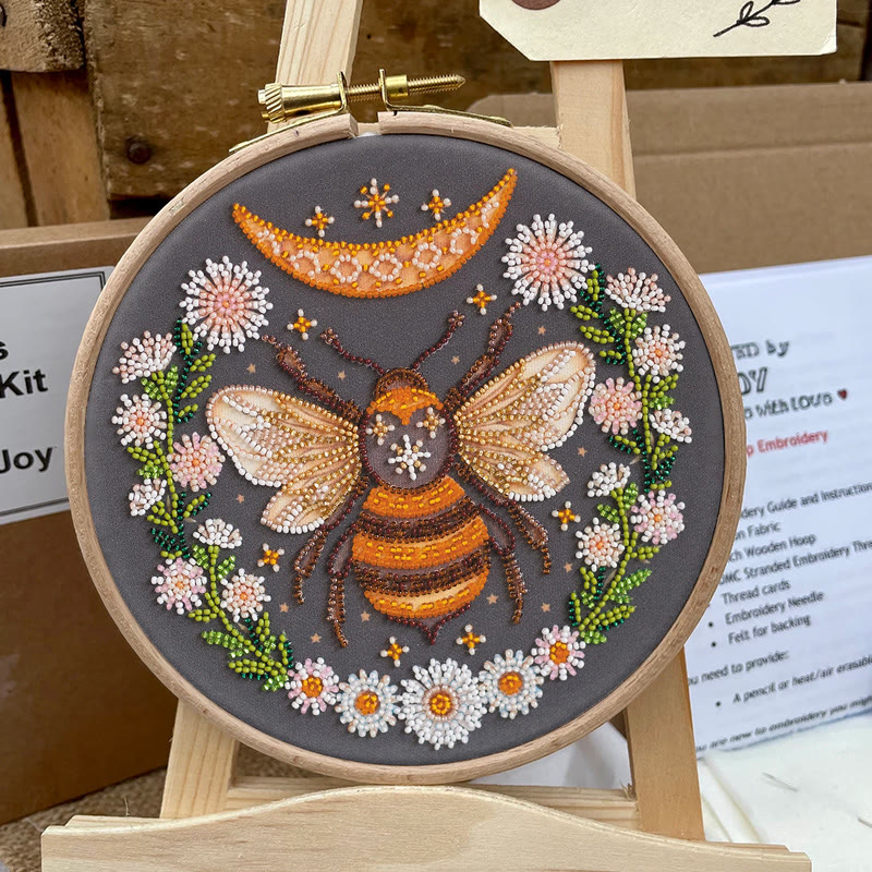 Rubbyoo Bead Embroidery Kit - Floral Bee | Diy Handicraft Collection | Exquisite Needle Art - image 8