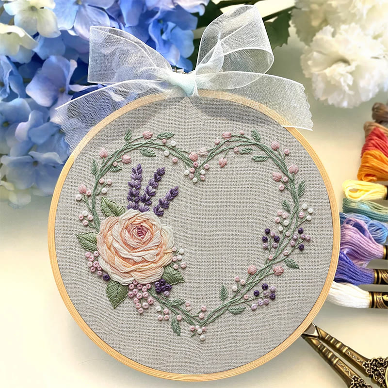 Rubbyoo Embroidery Kit - Charming Love | Handmade Floral Needlework | Nice Wall Ornament - image 3
