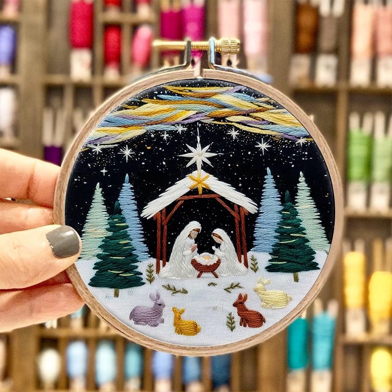 Rubbyoo Embroidery Kit - Nativity Christmas Night | Religious Diy | Spiritual Home Accent - image 4