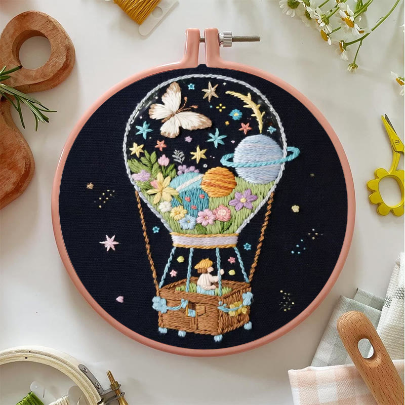 Rubbyoo Embroidery Kit - Cosmic Balloon Quest | Creative Stitch Work | Thoughtful Handmade Gift - image 4