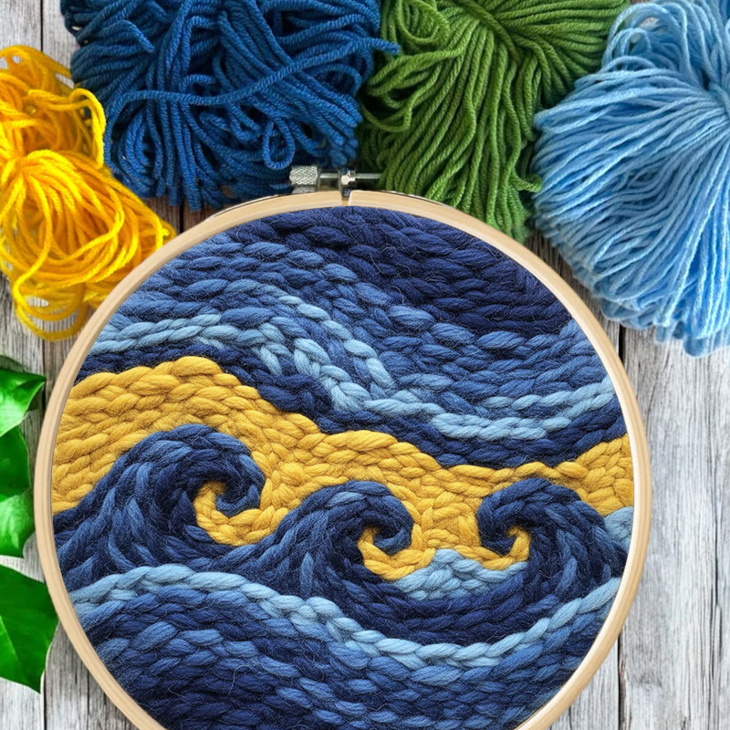 Artistic Swirling Wave Punch Needle Kit – Handcrafted Decor Hanger | Hassle-free Diy Creation - image 7