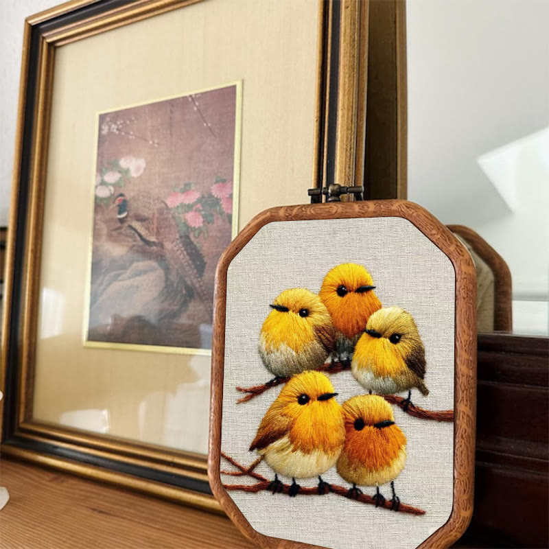 Rubbyoo Embroidery Kit - Yellow Birds On Branch | Unique Embroidery Art | Diy Holiday Gift - image 7