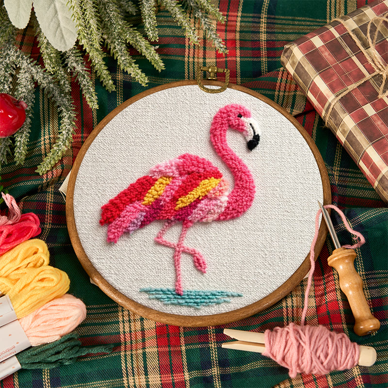 Tropical Flamingo Punch Needle Kit - Delightful Handcraft | Eye-catching Home Addition - image 10