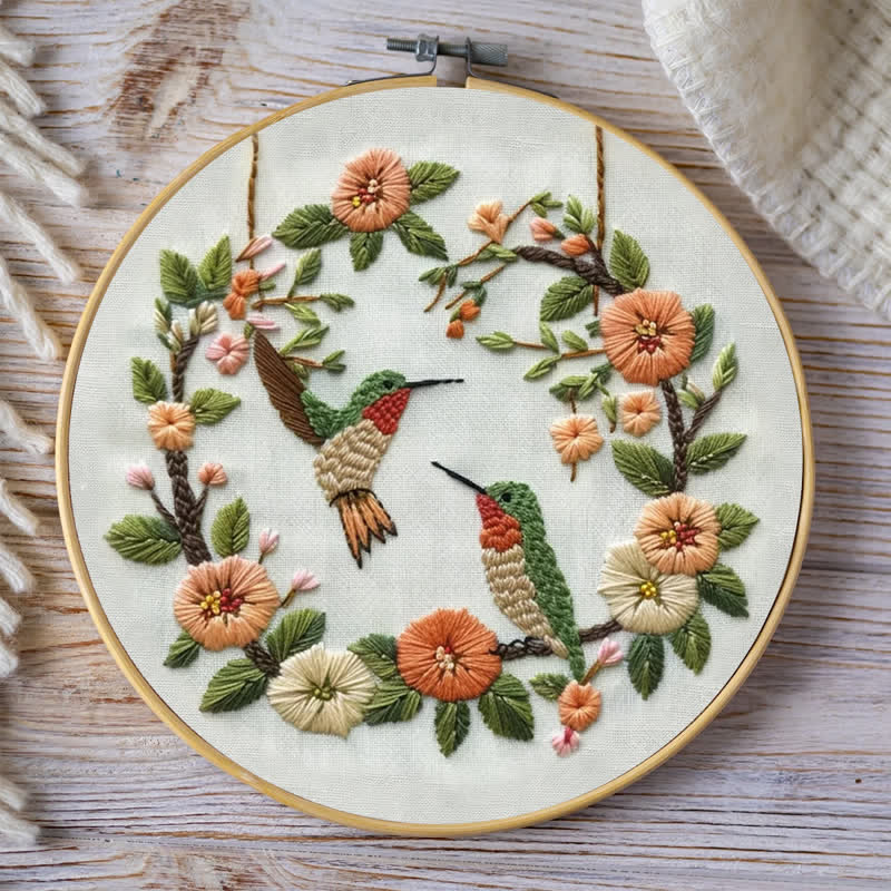 Rubbyoo Embroidery Kit - Hummingbird In Wreath - image 9
