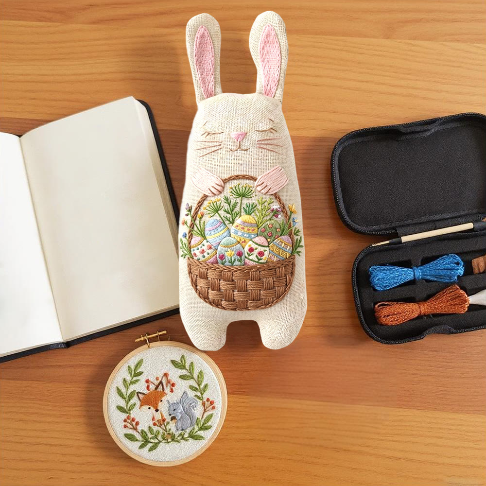 Rubbyoo Bunny Toy Embroidery Kit - Easter Eggs | Creative Stuffed Toy| Animal Sewing Kit  - image 7