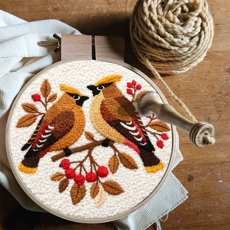Berry Perched Birds Punch Needle Kit – Newcomer-Friendly DIY Starter | Best Gifting Choice - image 10