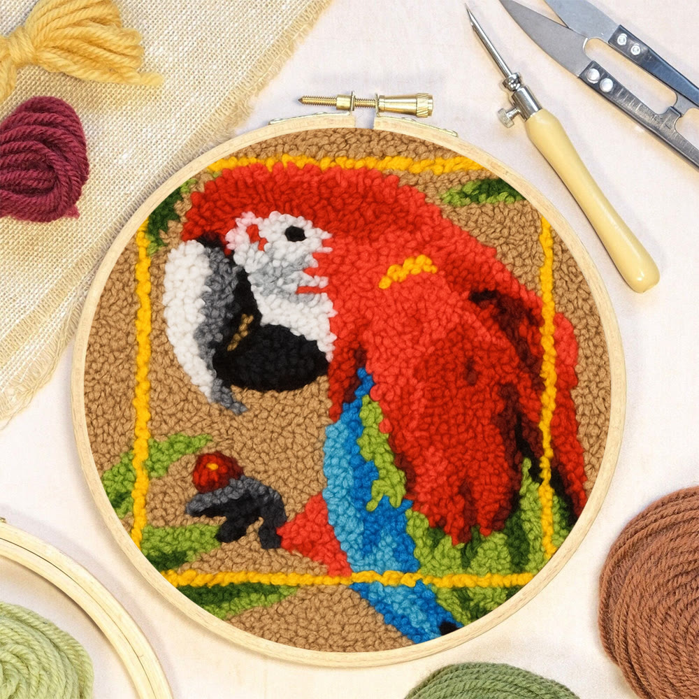 Scarlet Macaw Punch Needle Kit - Artisan-crafted Art | Tropical-themed For Diy Enthusiasts - image 9