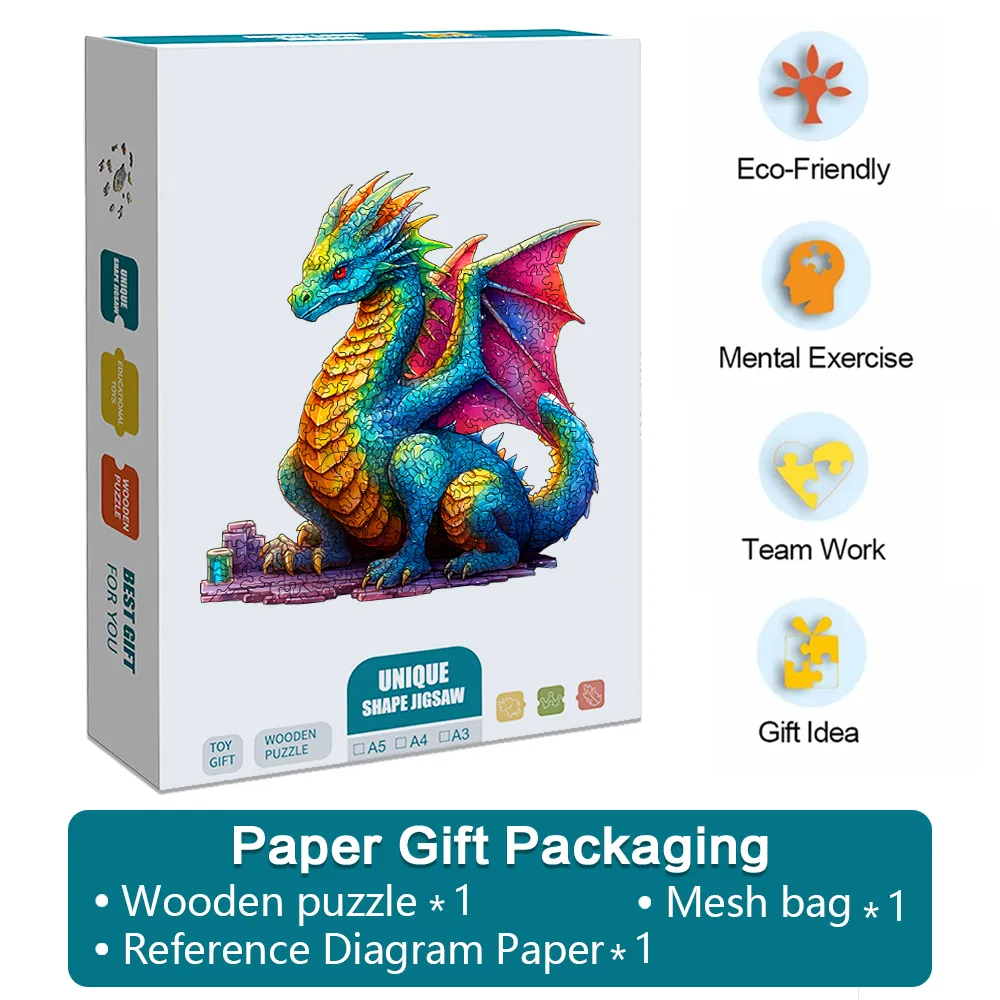 Red-eyed Wyvern - Wooden Jigsaw Puzzles