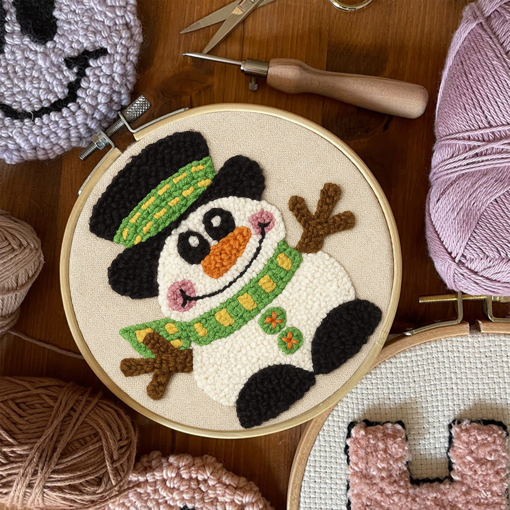 Winter Snowman Punch Needle Kit - Diy Craft For Christmas |  Holiday Decorative Needlepoint  - image 9