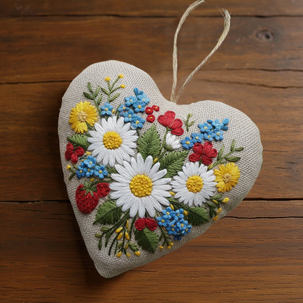 Rubbyoo Heart Embroidery Kit - Daisy Love | Floral Needle Craft | Easy Handmade Project - image 10