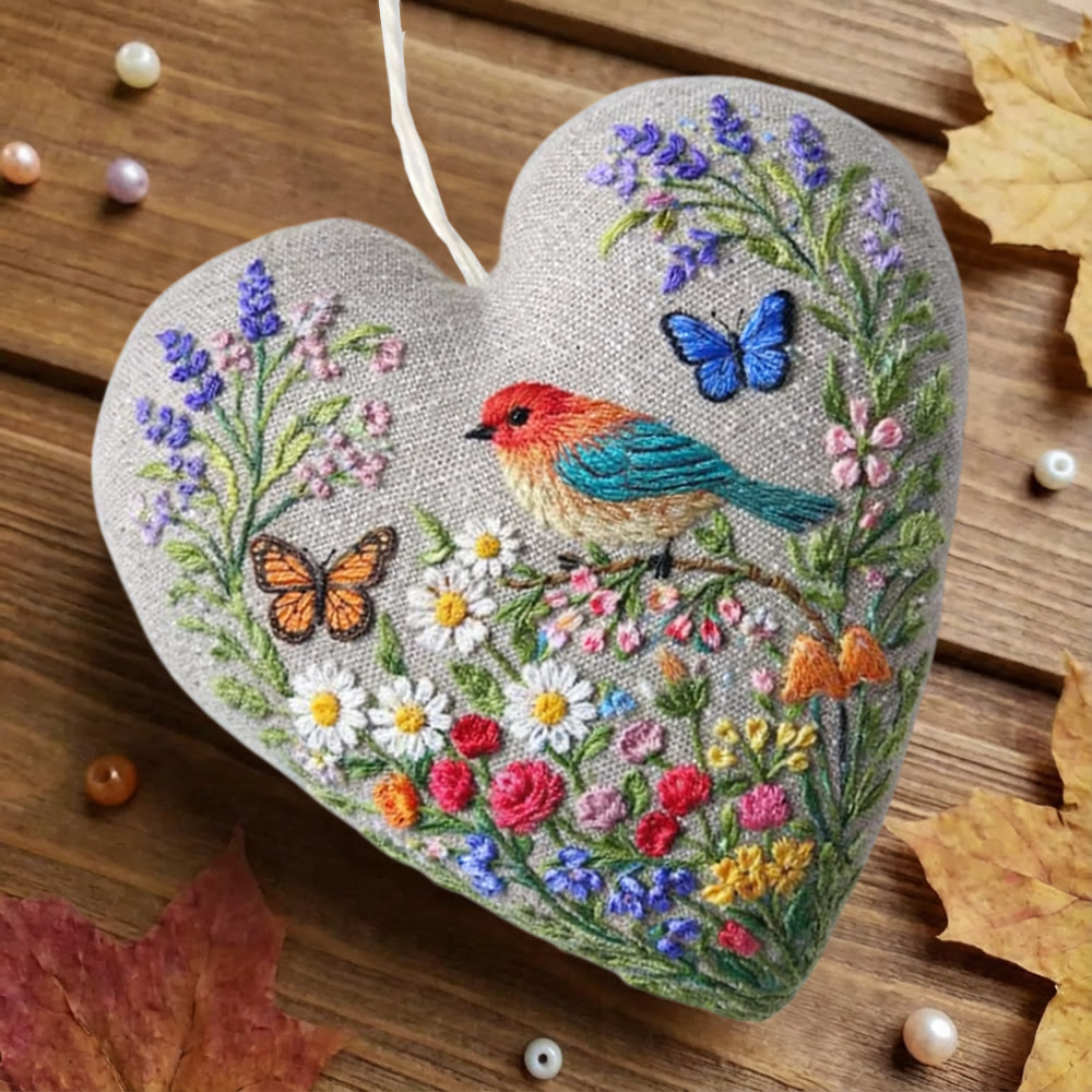 Rubbyoo Heart Embroidery Kit - Spring Garden Bird | Fun Handcraft Project | Ideal Gifting Pick - image 8