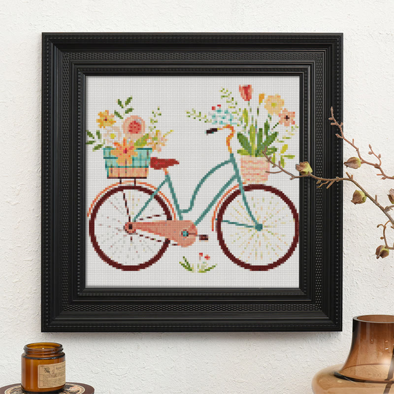  Cross Stitch Kit - Botanical Bicycle | Diy Stitch Handicraft | Nice Birthday Gifts For Friends - image 10