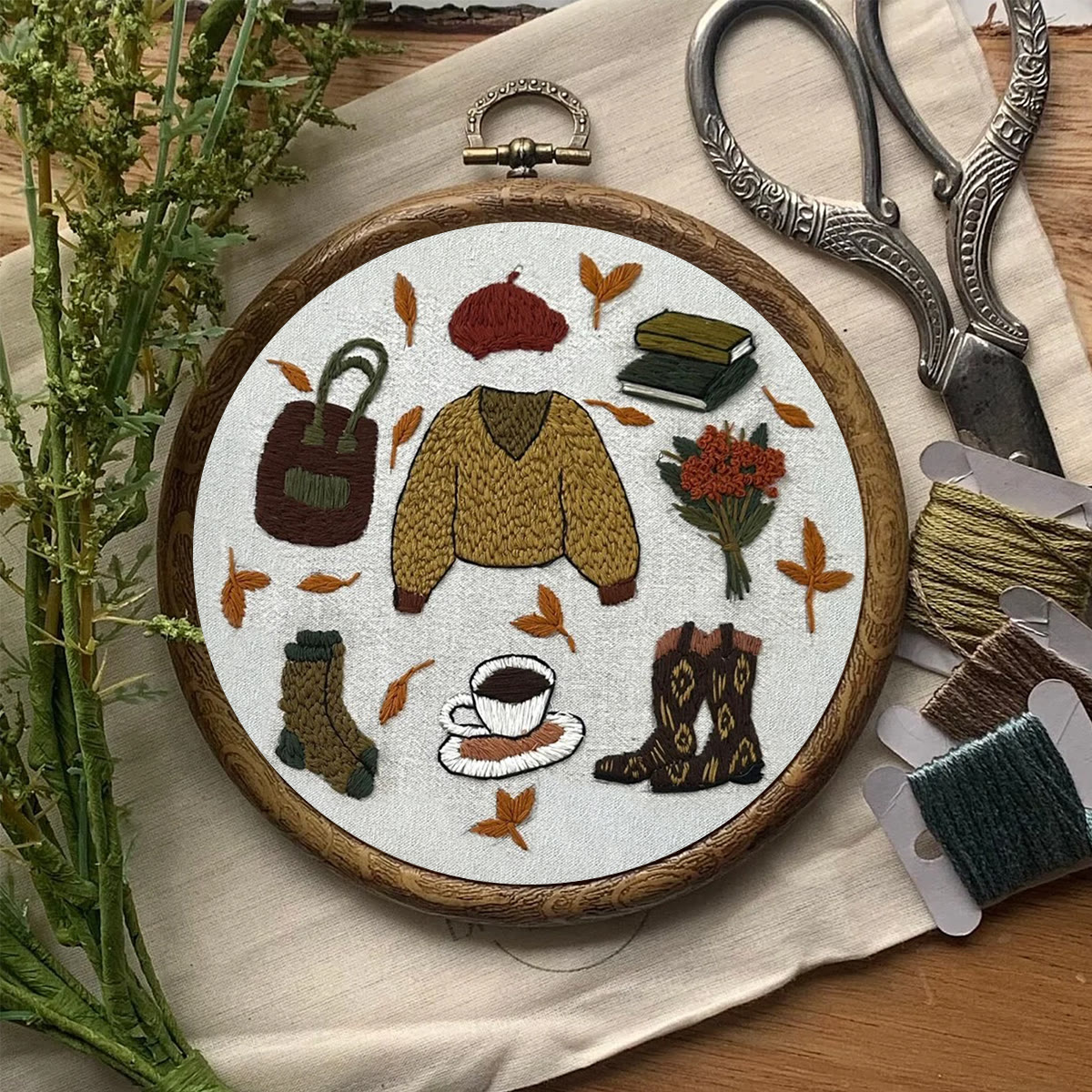 Rubbyoo Embroidery Kit- Autumn Sweatshirt| Diy Kit For Beginners  Cozy Crafts - image 8