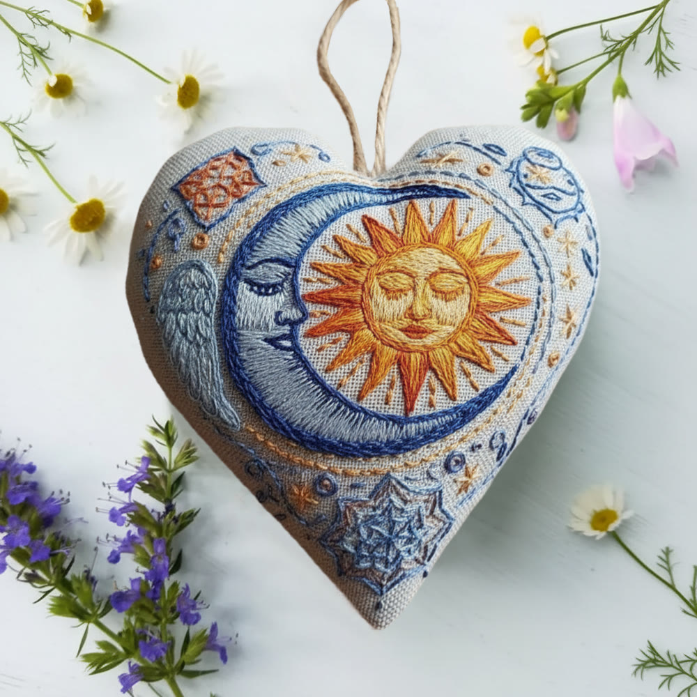 Rubbyoo Heart Embroidery Kit - Sun And Moon Celestial | Celestial Diy | Magical Home Touch - image 5