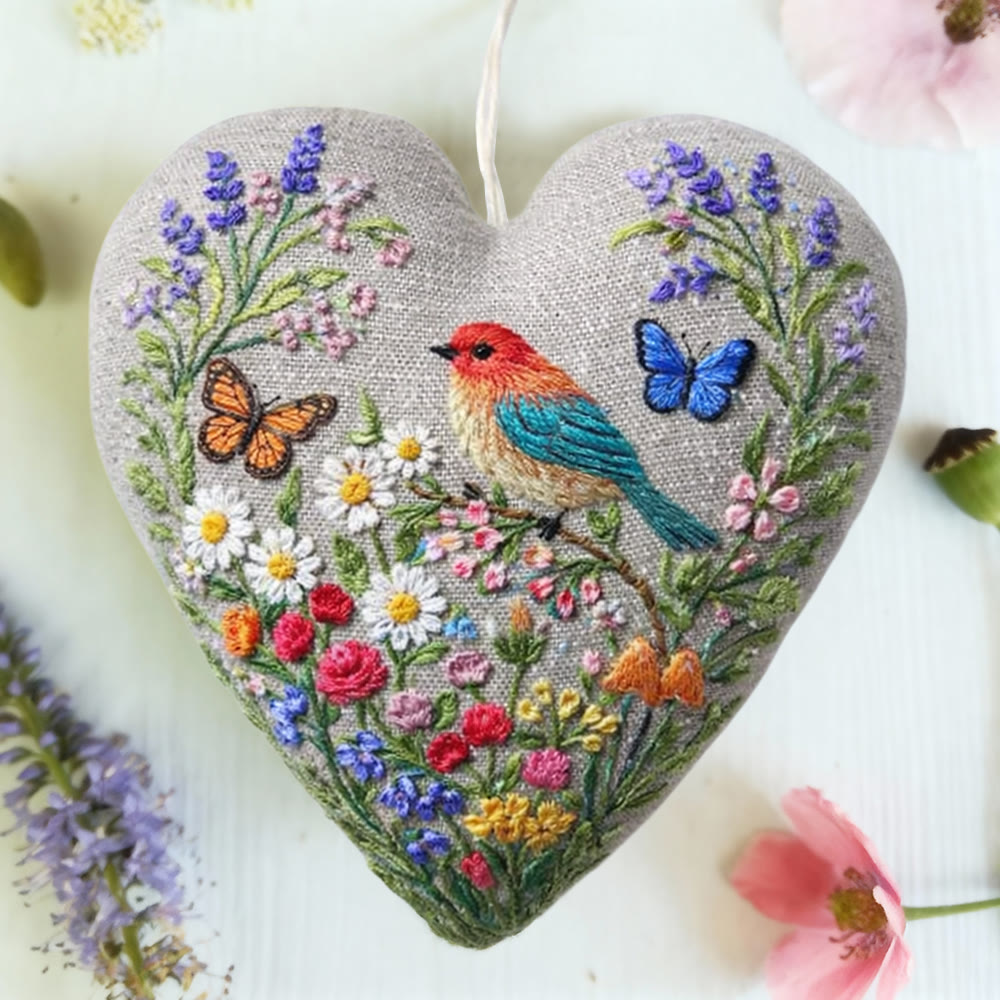 Rubbyoo Heart Embroidery Kit - Spring Garden Bird | Fun Handcraft Project | Ideal Gifting Pick - image 5