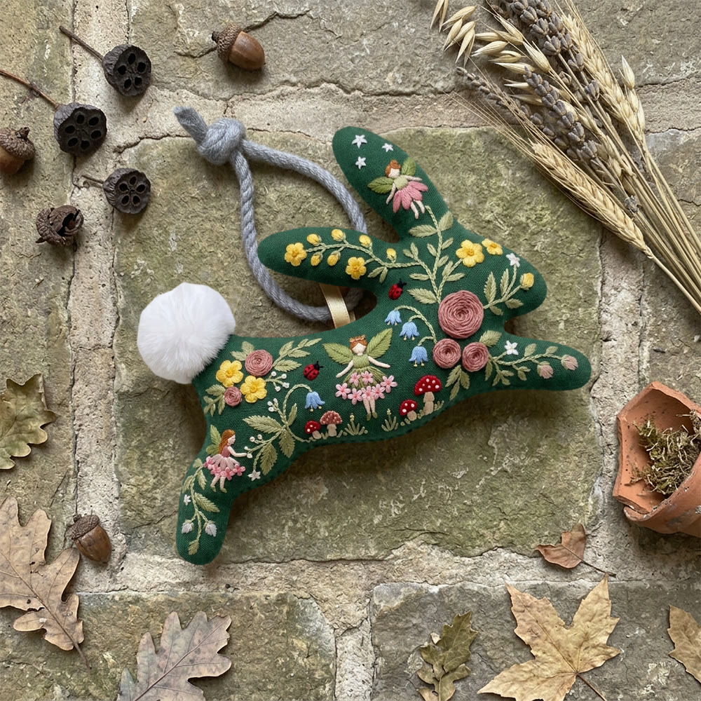 Rubbyoo Rabbit Embroidery Kit - Flower Fairies | Botanical Keepsake Gift | Whimsical Forest Decor - image 6