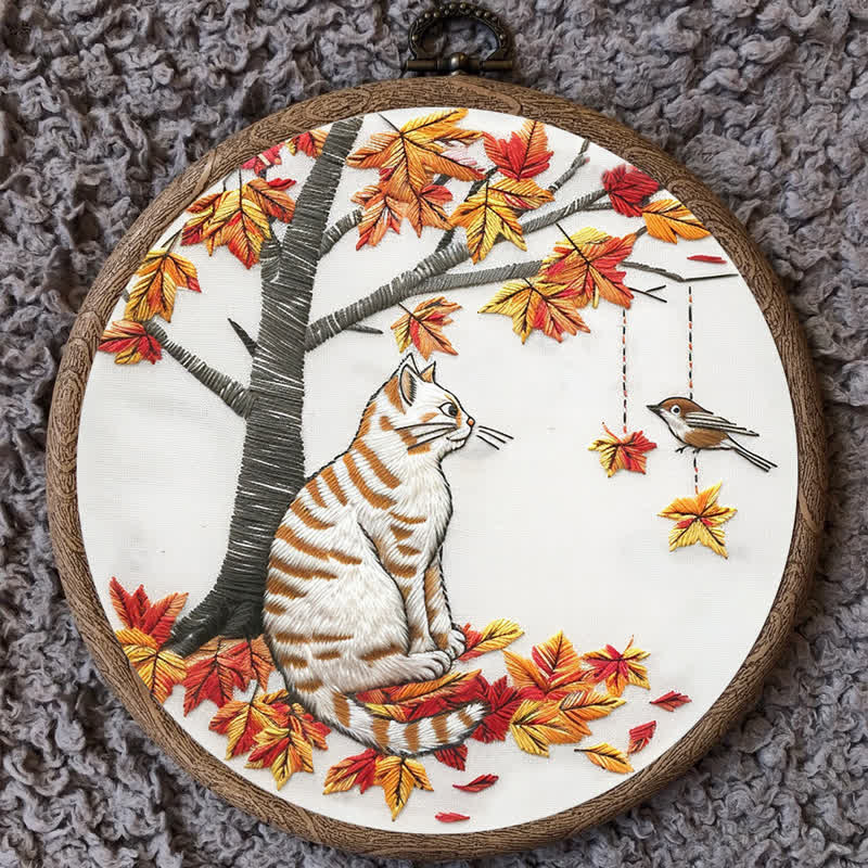 Rubbyoo Embroidery Kit - Autumn cat - image 10