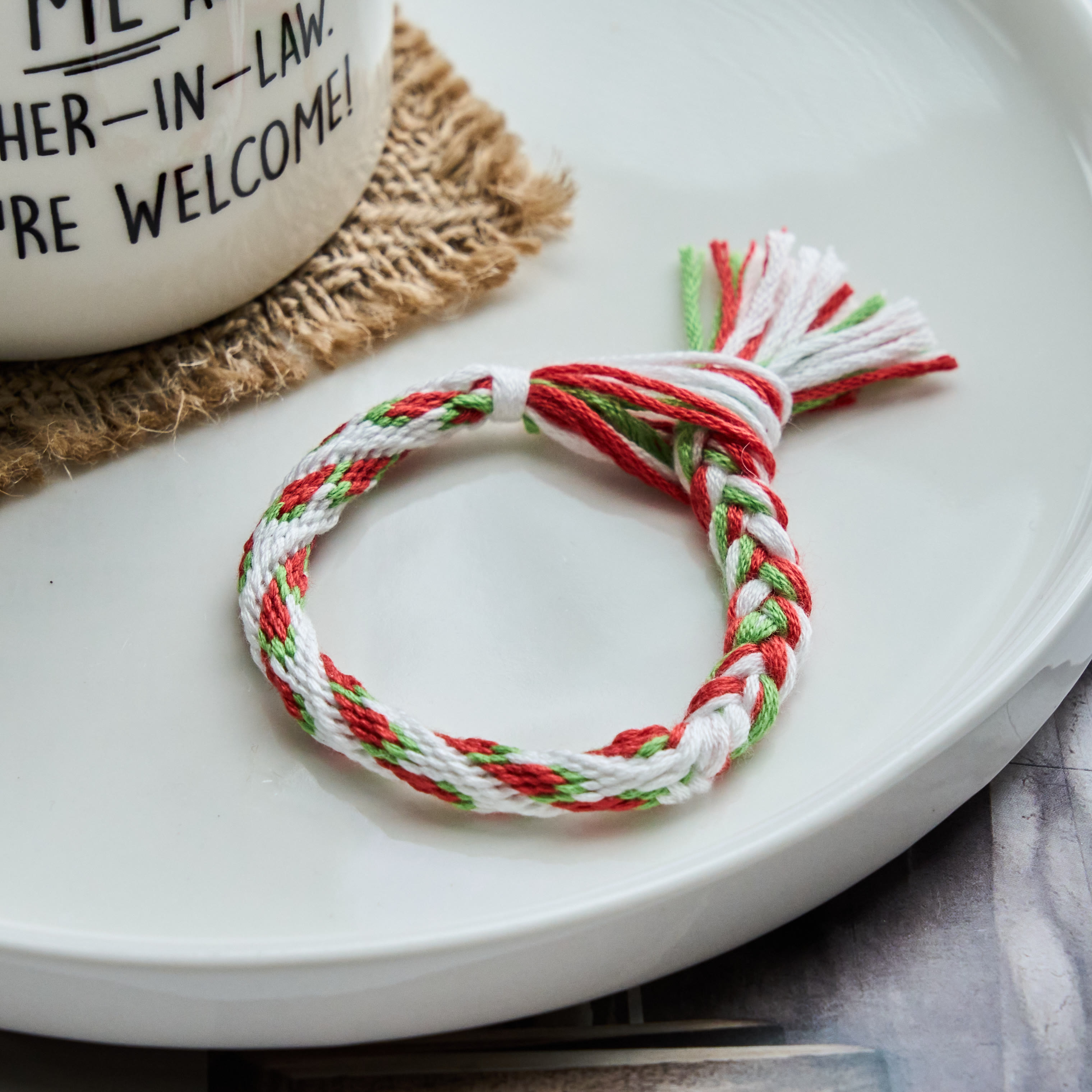 Rubbyoo Kumihimo Bracelet Kit - Candy Cane Spiral Pattern | Birthday Gift | Summer Music Festival Wear - image 4