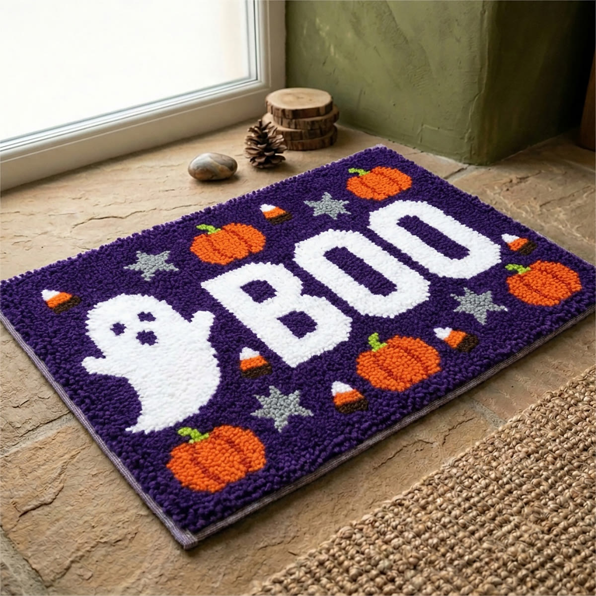 Rubbyoo Latch Hook Rug Kit - Boo Ghost | Tufted Entryway Rug | Craetive Halloween Craft  - image 7
