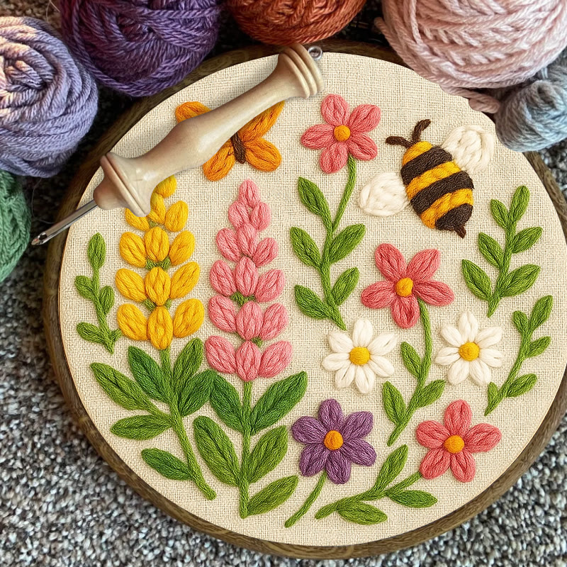 Wildflowers Punch Needle Kit - Handmade Craft For Flower Lovers