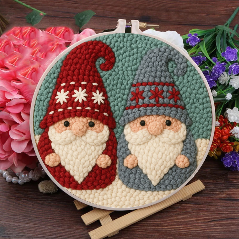 Dual Snowflake-embellished Gnome Punch Needle Kit – Go-to Gifting Selection | Delicate Wall Hanging Ornament - image 6