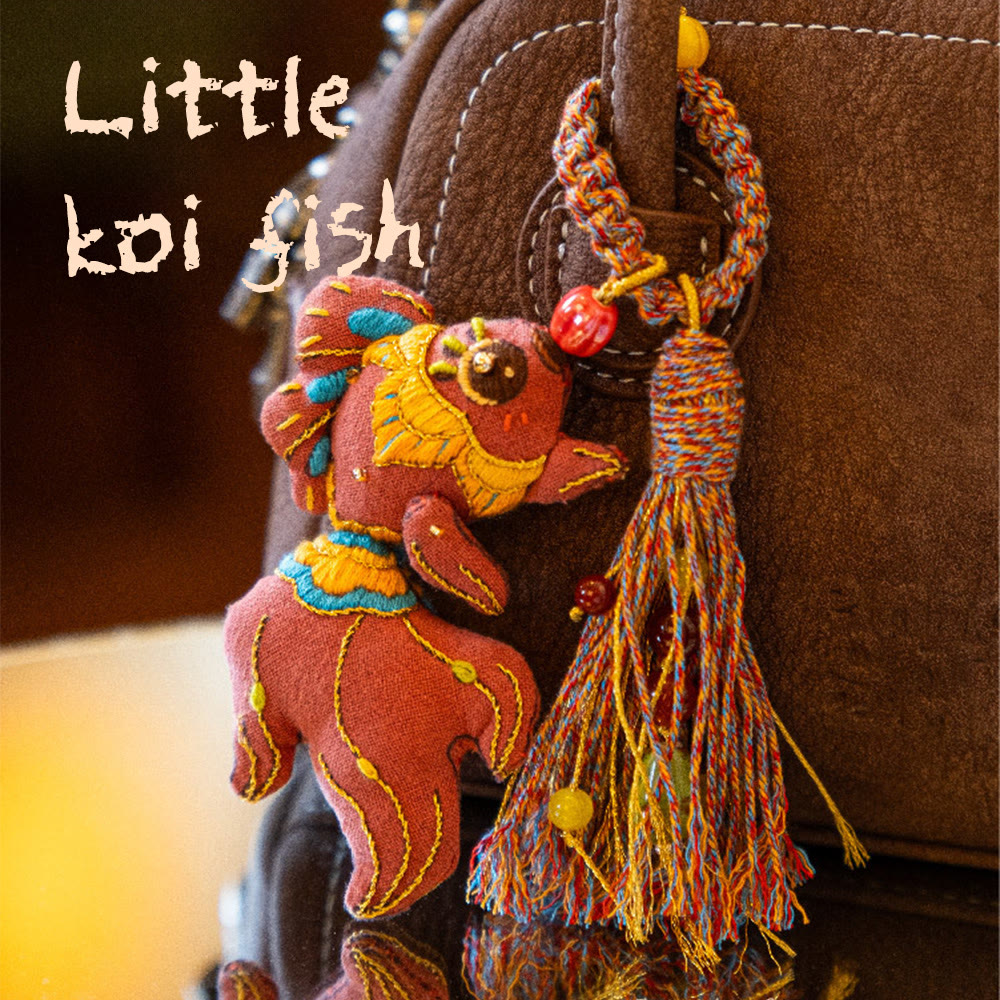 Little Horse And Companion Embroidery Kit - Adorable Animal Craft | Perfect Handmade Pendant | Unique Gift Idea - Little koi fish - 5 inch Kit - image 4