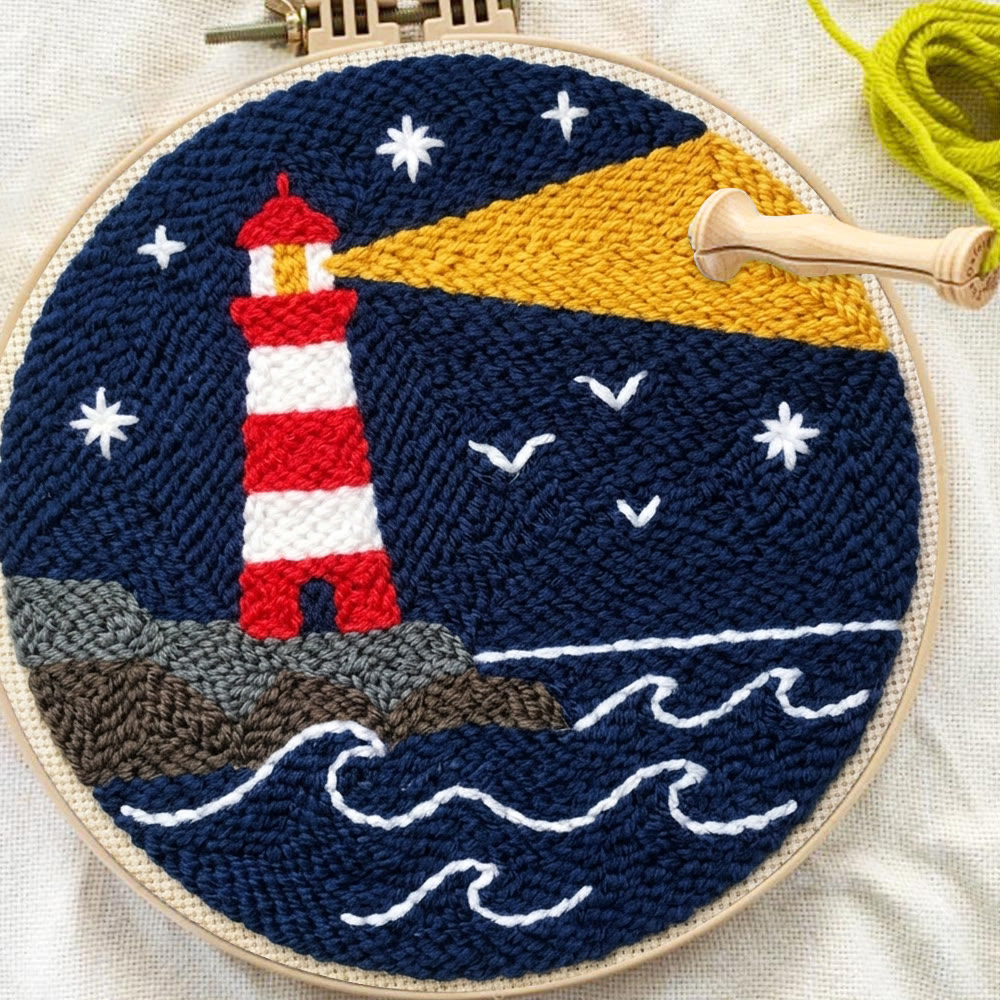 Sea & Lighthouse Punch Needle Kit - America 250 Pattern | 4th of July Gift  Good Idea - image 5