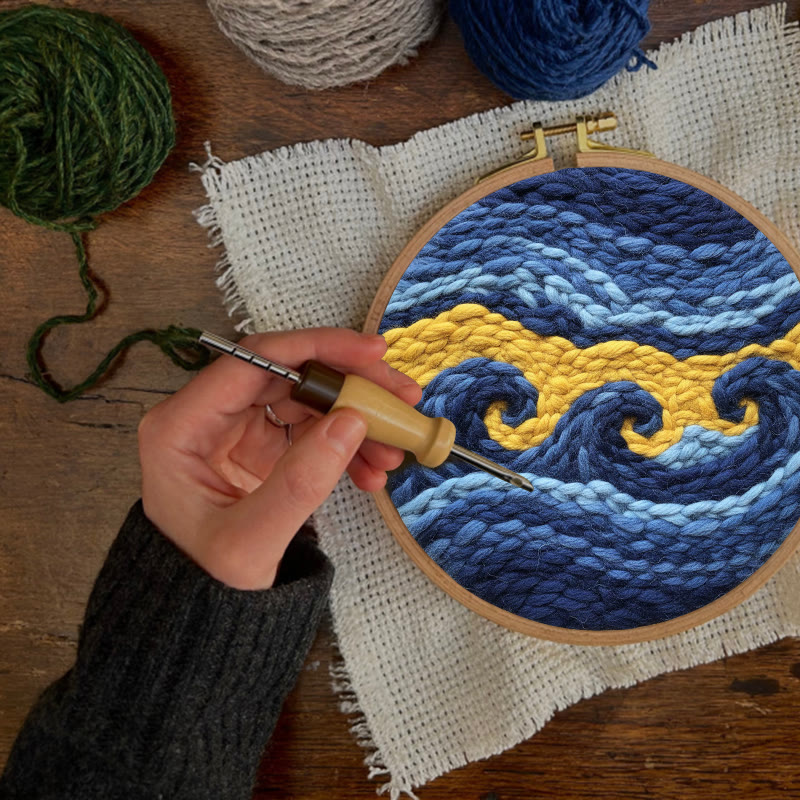 Artistic Swirling Wave Punch Needle Kit – Handcrafted Decor Hanger | Hassle-free Diy Creation - image 10