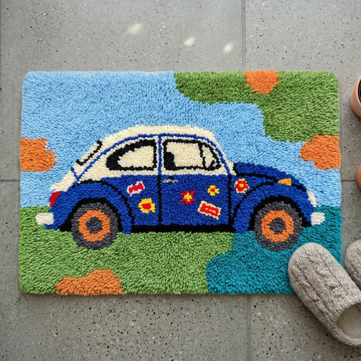Rubbyoo Latch Hook Rug Kit - Retro-style Car | Car Lover Gift | New Home Gift - image 6