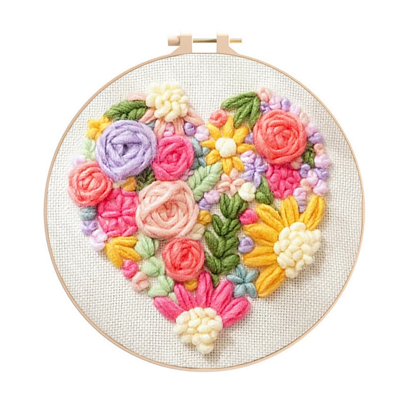 Floral Wish Punch Needle Kit - Creative Handmade Craft | Unique Birthday Gift  - Heart B - image 12