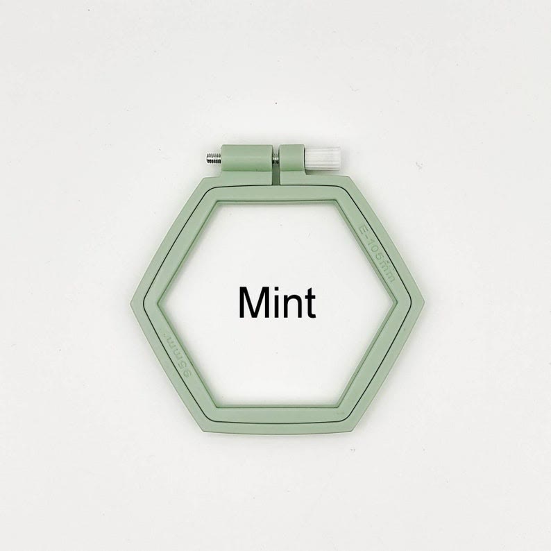 Small Hexagon Embroidery Plastic  Hoop - Colourful Stitch Frames | Perfect Frame For Stitchwork - Mint - 2pcs - image 11
