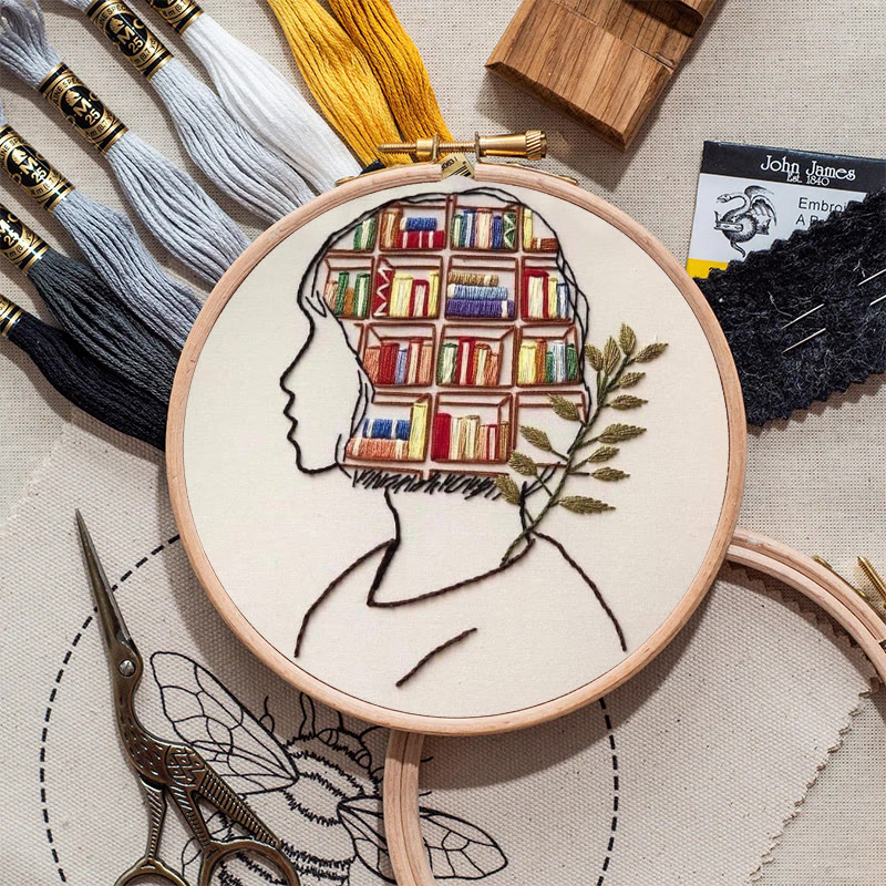 Rubbyoo Embroidery Kit - Book In Mind | Perfect Gifts For Book Lovers | Diy Bookshelf Ornament - image 9