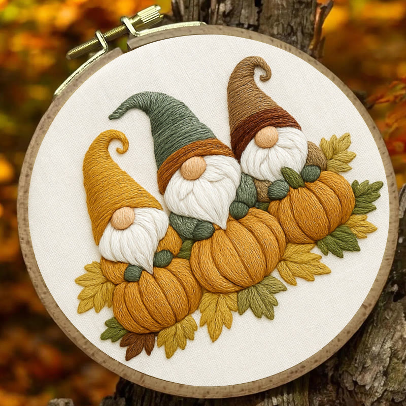 Rubbyoo Embroidery Kit - Pumpkin Gnome | Autumn Handmade Craft | Halloween Home Decor - image 4