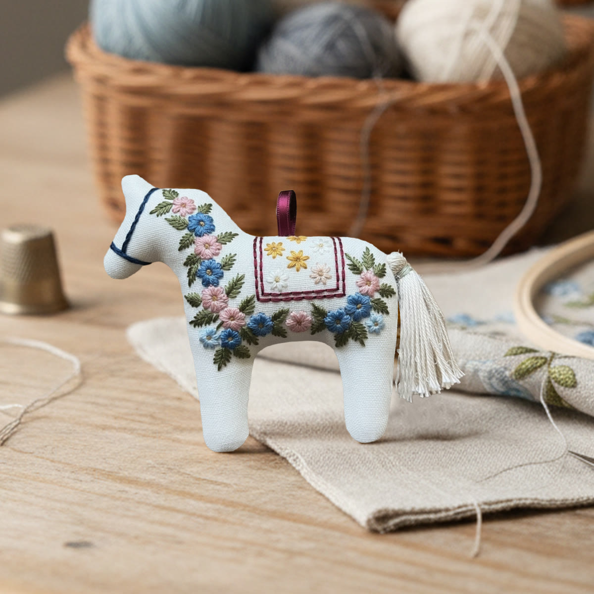 Rubbyoo Horse Embroidery Kit - Floral Wreath | Animal Handmade Art | Diy Stitch Craft  - image 7