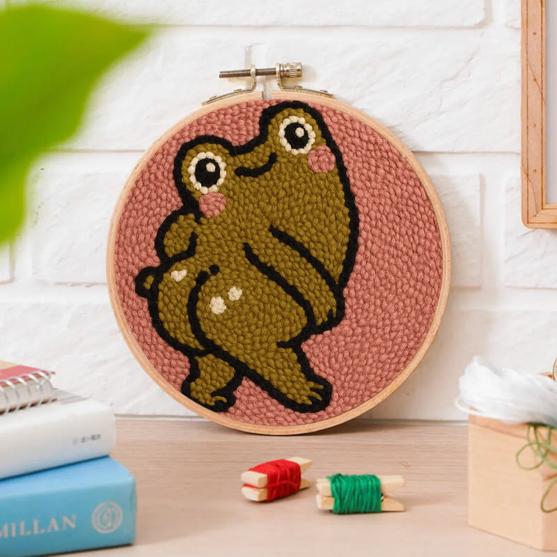  Cheeky Forg Punch Needle Kit - Cute Animal Decor | Handmade Art Craft  - image 9