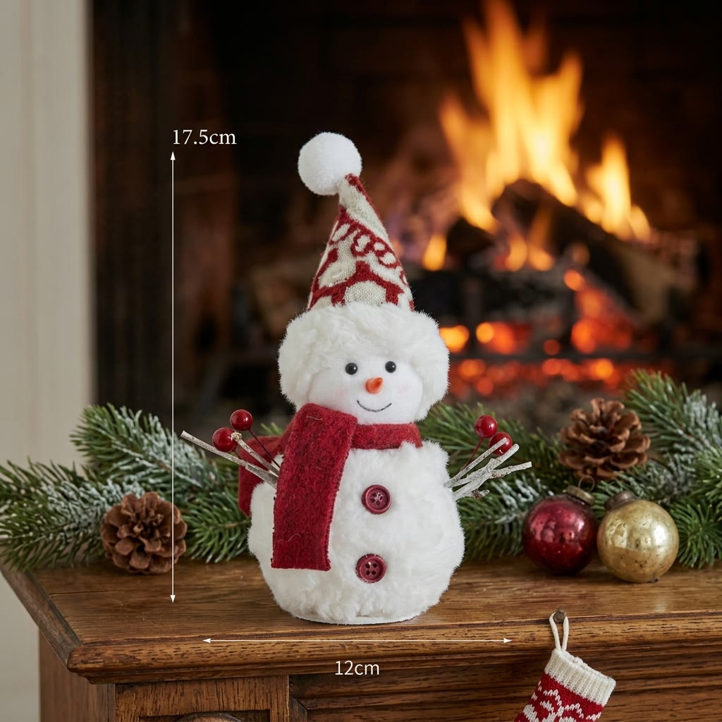 Rubbyoo Charming Christmas Snowman Figurine – Cheerful Holiday Accent | Cozy Seasonal Displays  - Pointed Hat S - image 9